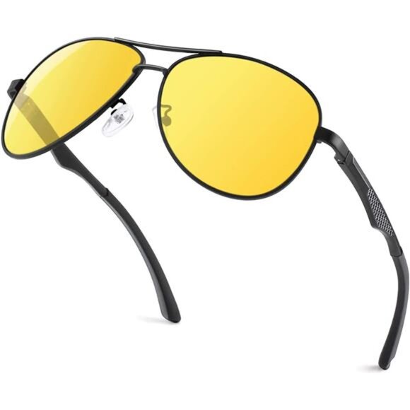 Classic Military Style Pilot Polarized Sunglasses Spring Hinges Al-Mg